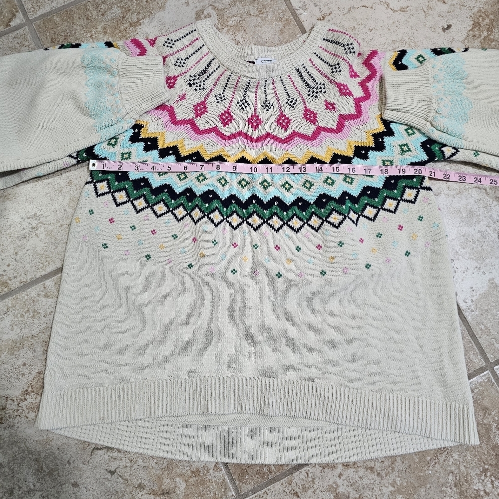Crown & Ivy Women Luxe Fair Isle Colorful Knit Sweater XXL Preppy Coquette Chic - Picture 6 of 7